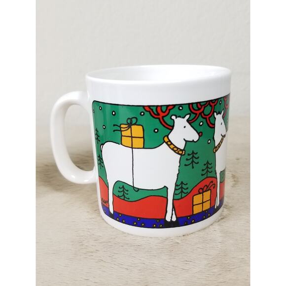 Christmas Coffee Mug Tea Cup Holiday Scene Ceramic FPC Made England Vintage - Picture 5 of 13